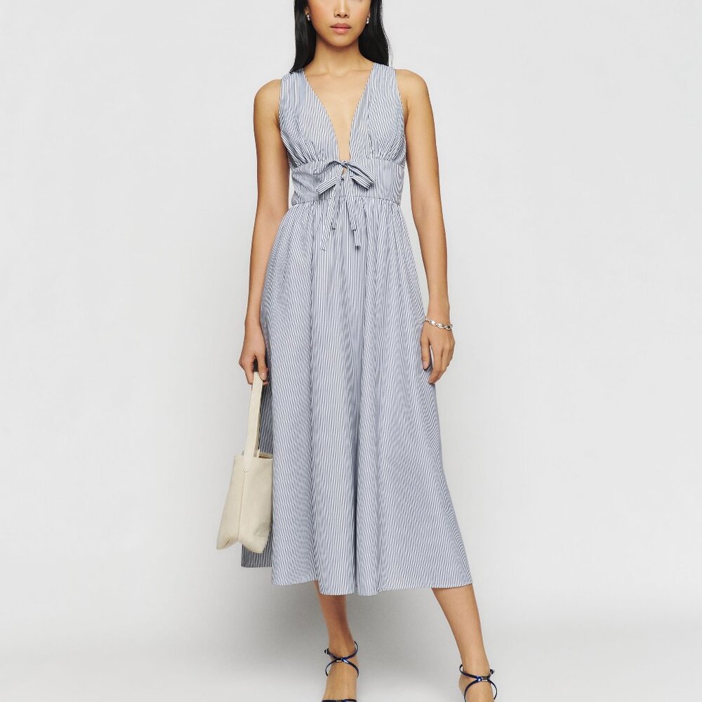 (NWT) Reformation Alvin Dress, Color: Blue Stripe, Size: 6